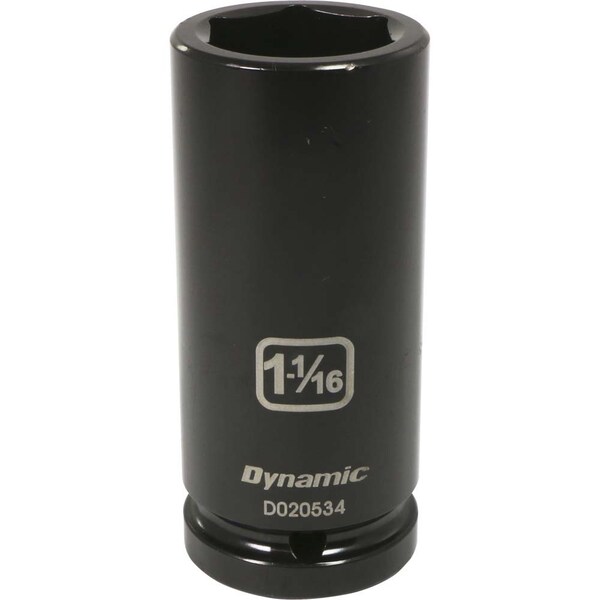 3/4" Drive Deep Socket, Black Phosphate, Tools 3/4" Drive 6 Point SAE, 1-1/16" Deep Length
